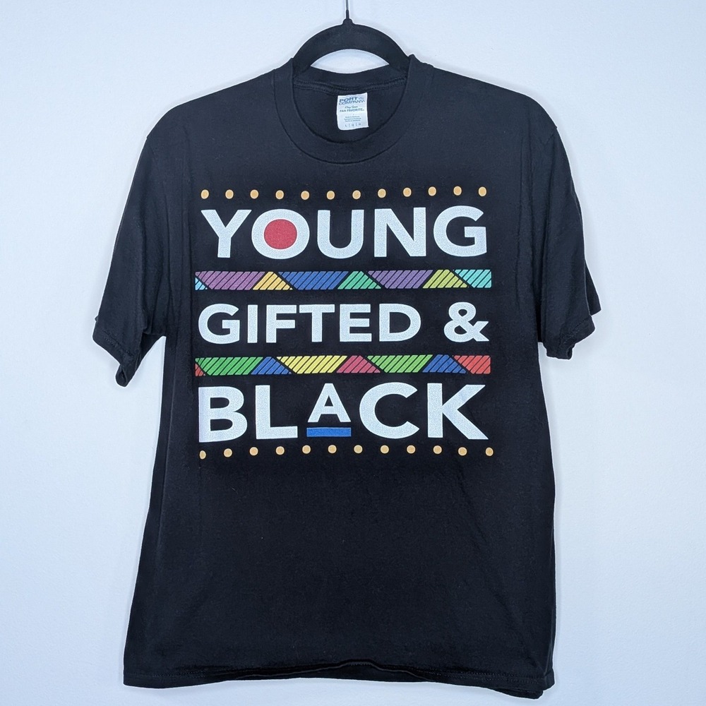 Young Gifted & Black Graphic Pride Short Sleeve Ring Spun T Shirt Black Large